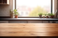 Empty tabletop furniture hardwood kitchen. .