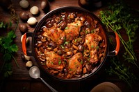 French Coq Au Vin Chicken table meat food. AI generated Image by rawpixel.