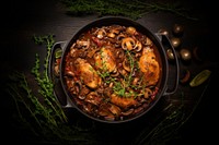 French Coq Au Vin Chicken meat food meal. AI generated Image by rawpixel.