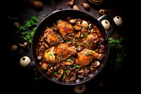 French Coq Au Vin Chicken food meat meal. 