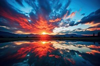 Sky sunset nature landscape. AI generated Image by rawpixel.
