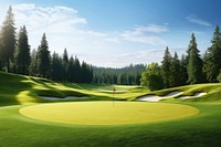 Sunny golf course outdoors nature sports. AI generated Image by rawpixel.