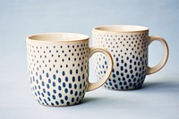 Ceramic coffee mugs porcelain tableware pottery. 