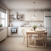 Cozy kitchen, interior design. 