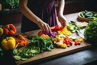 Person slicing vegetables food ingredient freshness. 