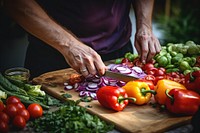 Person slicing vegetables adult food agriculture. 