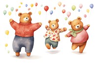 Bear family balloon mammal animal. AI generated Image by rawpixel.