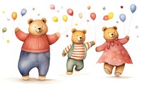 Bear family balloon mammal animal. AI generated Image by rawpixel.