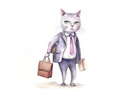 Cat wearing suit animal mammal pet. AI generated Image by rawpixel.