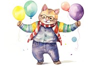 Cat dancing balloon glasses event. AI generated Image by rawpixel.