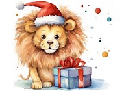 Lion christmas mammal representation celebration. 