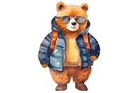 Male bear fashion mammal animal white background. 