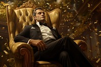 Wealthy man furniture armchair sitting. AI generated Image by rawpixel.
