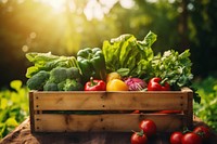 Wooden box basket vegetable outdoors food. 