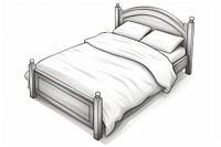 Bed furniture bedroom drawing. AI generated Image by rawpixel.