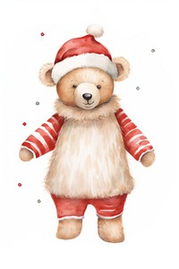 Christmas teddy bear costum drawing cute toy.