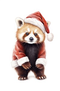 Christmas day red panda costum mammal animal cute. 