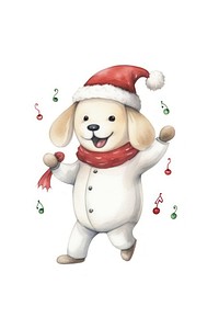 Christmas dog snowman cartoon white. AI generated Image by rawpixel.