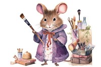 Rat character holding Makeup tool animal rodent mammal. 