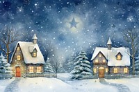 Christmas night winter architecture building outdoors. AI generated Image by rawpixel.