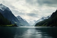 College Fjord landscape panoramic mountain. AI generated Image by rawpixel.
