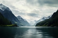 College Fjord landscape panoramic mountain. 