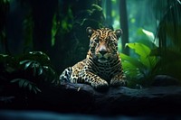 Rainforest wildlife outdoors leopard. 