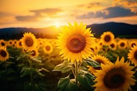 Sunflower sunflower landscape field. AI generated Image by rawpixel.