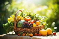 Vegetable organic wicker basket. 