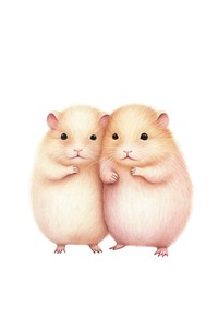 Couple hamster hugging rat rodent animal. 