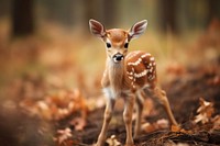 Baby deer animal wildlife mammal portrait. 