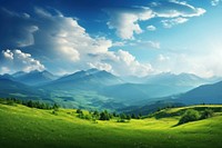 Beautiful landscape nature grassland panoramic. 