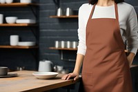 Female apron mockup, textile psd