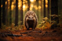 Porcupine hedgehog outdoors animal. 