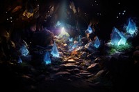 Cave crystal nature night. AI generated Image by rawpixel.
