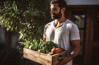 Box vegetable holding adult. AI generated Image by rawpixel.