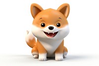 3d cartoon shiba mammal animal toy. 