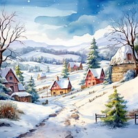 Christmas countryside architecture landscape building