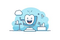 Dental clinic cartoon illustrated toothbrush. AI generated Image by rawpixel.