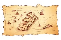 A vintage pirate treasure map drawing sketch old.