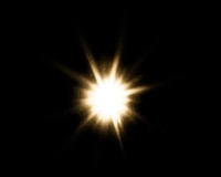 Yellow sunburst lens flare effect 