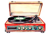 Record player retro electronics white background. AI generated Image by rawpixel.