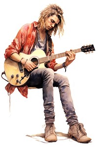 Rocker musician guitar adult. AI generated Image by rawpixel.