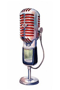 Wireless microphone white background broadcasting technology. 