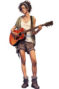 Young singer footwear musician guitar. 