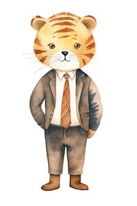 Business standing tiger suit. AI generated Image by rawpixel.