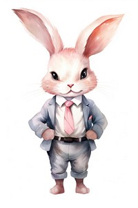 Rabit wear pink office uniform cartoon animal cute. 