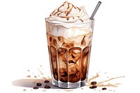 Iced cappuccino milkshake dessert drink. 