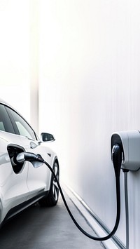 A photo of white of SUV car at ev charging. AI generated Image by rawpixel. 