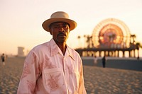 African American man travelling on a beach. AI generated image by rawpixel.